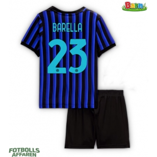 Inter Milan Nicolo Barella #23 Hemmaställ Barn 2025-26 Kortärmad (+ Korta byxor)